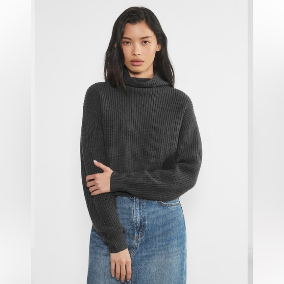 Aritzia Wilfred Montpellier merino wool waist turtleneck - Picture 1 of 13